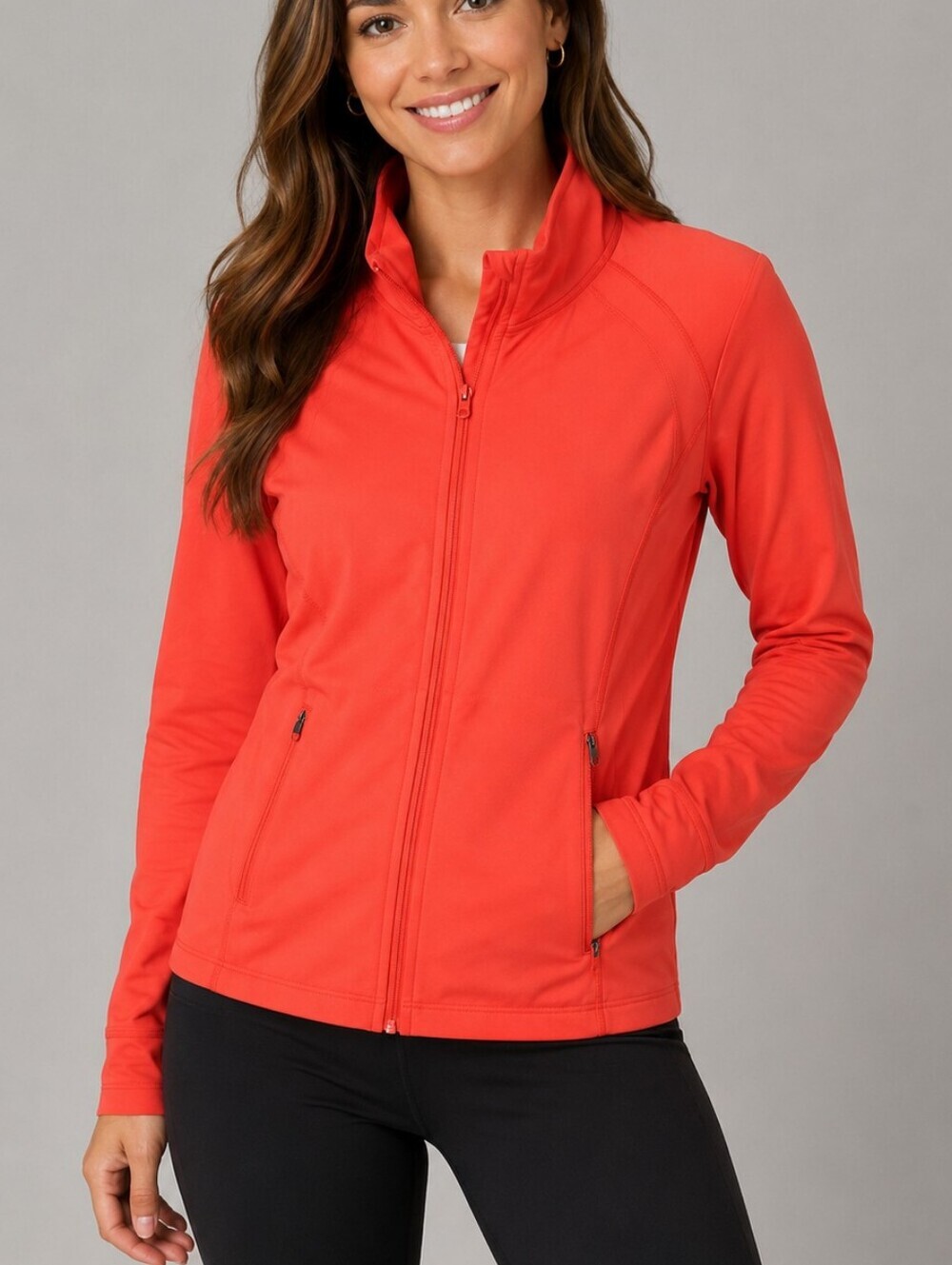 TANGERINE Coral Athletic Tennis Jogger Zipper Track Jacket